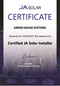 Certyfikowany instalator paneli fotowoltaicznych JA Solar Green House Systems