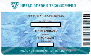 F-gazy dla personelu Urząd Dozoru Technicznego certyfikat Aron Piechocki Green House Systems