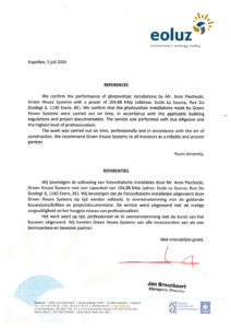 Referencje firmy Eoluz wydanej dla Green House Systems